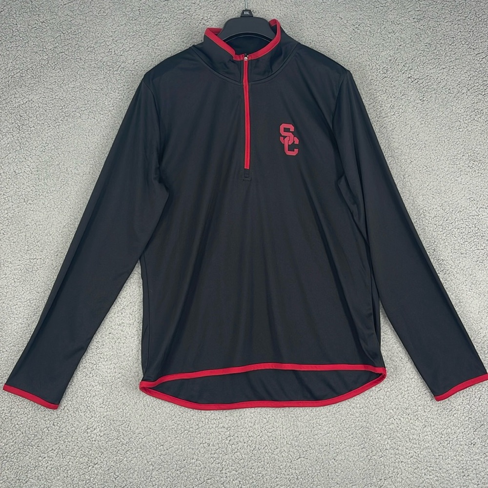 Trojan Apparel University of Southern California black 1/4 zip women’s XL shirt